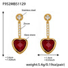 Wholesale Women's Light Luxury Style Stainless Steel Heart Plated 18K Gold Zircon Jewelry Set With Earrings And Necklace