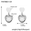 Wholesale Women's Light Luxury Style Stainless Steel Heart Plated 18K Gold Zircon Jewelry Set With Earrings And Necklace