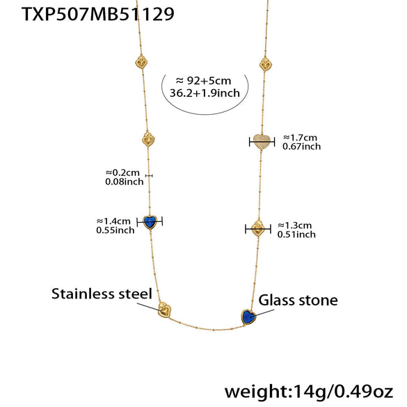Wholesale Women's Light Luxury Style Stainless Steel Heart Plated 18K Gold Zircon Jewelry Set With Earrings And Necklace