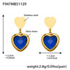 Wholesale Women's Light Luxury Style Stainless Steel Heart Plated 18K Gold Zircon Jewelry Set With Earrings And Necklace