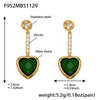 Wholesale Women's Light Luxury Style Stainless Steel Heart Plated 18K Gold Zircon Jewelry Set With Earrings And Necklace