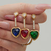 Wholesale Women's Light Luxury Style Stainless Steel Heart Plated 18K Gold Zircon Jewelry Set With Earrings And Necklace