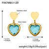 Wholesale Women's Light Luxury Style Stainless Steel Heart Plated 18K Gold Zircon Jewelry Set With Earrings And Necklace