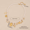 Wholesale Women's Light Luxury Style Stainless Steel Pearl Strand Necklace With Real Gold Plated Heart Shape Titanium Steel Pendant