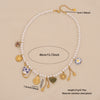 Wholesale Women's Light Luxury Style Stainless Steel Pearl Strand Necklace With Real Gold Plated Heart Shape Titanium Steel Pendant