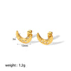 Wholesale Women's Light Luxury Style Stainless Steel Stud Earrings With Star Pattern And Cross Shape Electroplated