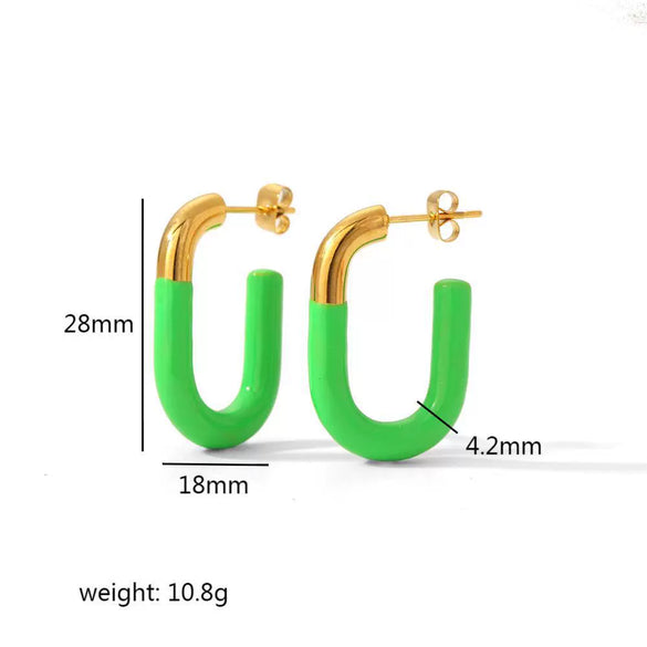 Wholesale Women's Light Luxury Style Stainless Steel Ushaped Electroplated Earrings