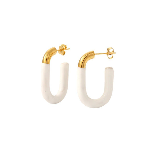 Wholesale Women's Light Luxury Style Stainless Steel Ushaped Electroplated Earrings