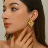 Wholesale Women's Light Luxury Style Stamped Geometric Stainless Steel Irregular Pleated Earrings