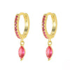 Wholesale Women's Light Luxury Style 925 Sterling Silver Geometric Water Drop Earrings Inlaid With Zircon