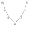 Wholesale Women's Light Luxury Style 925 Sterling Silver Pearshaped Zircon Pendant Clavicle Chain Necklace With Electroplating