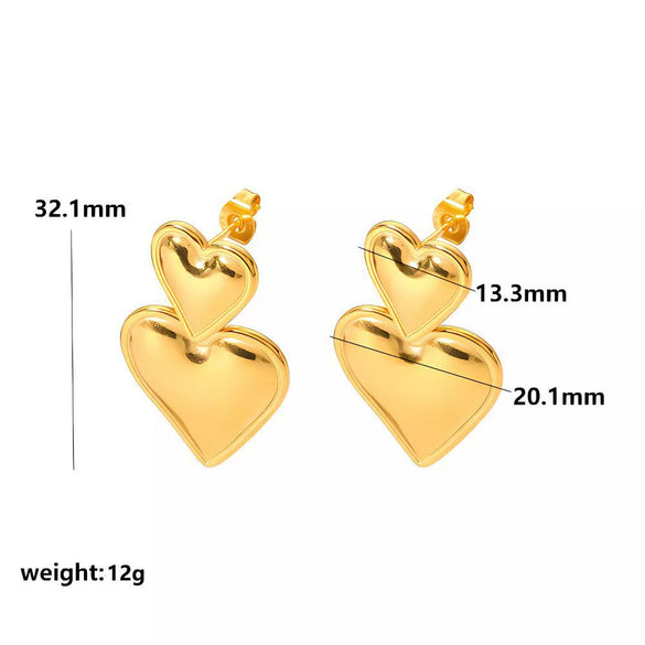 Wholesale Women's Light Luxury Style Titanium Steel And Stainless Steel Geometric U Shape Tassel Earrings With Electroplating