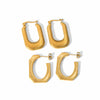 Wholesale Women's Light Luxury Style Titanium Steel And Stainless Steel Geometric U Shape Tassel Earrings With Electroplating