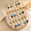 Wholesale Women's Light Luxury Style Titanium Steel Electroplated Four Leaf Clover Laser Bracelet