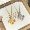 Wholesale Women's Light Luxury Style Titanium Steel Necklace With Zircon Inlaid Copper Flower Pendant And Oshaped Chain