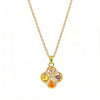Wholesale Women's Light Luxury Style Titanium Steel Necklace With Zircon Inlaid Copper Flower Pendant And Oshaped Chain