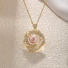 Wholesale Women's Light Luxury Sweet Style Copper Gold Plated Freshwater Baroque Pearl Necklace With Butterfly Flower Drop Shape Design
