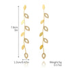 Wholesale Women's Light Luxury Tassel Earrings Copper Rhombus Ushape Drop Shape Geometric Electroplated