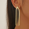 Wholesale Women's Light Luxury Tassel Earrings Copper Rhombus Ushape Drop Shape Geometric Electroplated