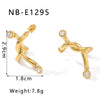 Wholesale Women's Light Luxury Titanium Steel And Stainless Steel Earrings With Geometric Design And 18K Vacuum Plating In Furnace