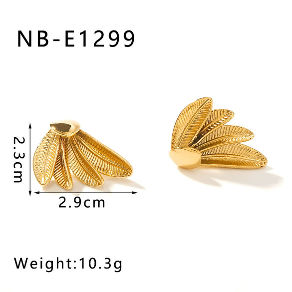 Wholesale Women's Light Luxury Titanium Steel And Stainless Steel Earrings With Geometric Design And 18K Vacuum Plating In Furnace