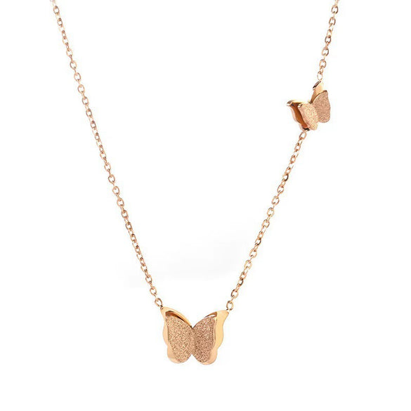 Wholesale Women's Light Luxury Titanium Steel Frosted Insectshaped Pendant Collar Chain Jewelry