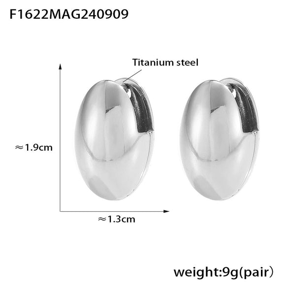 Wholesale Women's Light Luxury Titanium Steel Goose Egg Shaped Earrings With Unique Design Retro Temperament And Electroplating Treatment