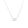 Wholesale Women's Light Luxury Titanium Steel Heart Double Ring Necklace With Electroplating Cross Chain