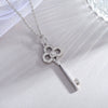 Wholesale Women's Light Luxury Titanium Steel Ochain Key Pendant Necklace With Geometric Design And Mixed Gem Inlay Electroplated