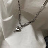 Wholesale Women's Light Luxury Titanium Steel Peach Heart Necklace With Water Wave Chain