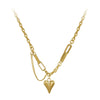 Wholesale Women's Light Luxury Titanium Steel Peach Heart Necklace With Water Wave Chain