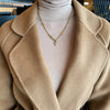 Wholesale Women's Light Luxury Titanium Steel Peach Heart Necklace With Water Wave Chain