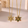 Wholesale Women's Light Luxury Titanium Steel Snowflake Zircon Clavicle Necklace With Electroplating And Geometric Design