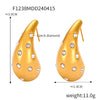 Wholesale Women's Light Luxury Vintage Earrings 316L Stainless Steel Goldplated Dropshaped Geometric Design