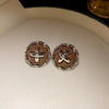 Wholesale Women's Light Luxury Zinc Alloy Electroplated Circle Square Earrings