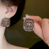Wholesale Women's Light Luxury Zinc Alloy Electroplated Circle Square Earrings
