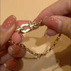 Wholesale Women's Light Luxury Zircon Horseshoe Buckle Copper And Plastic Chain Bracelet