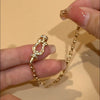 Wholesale Women's Light Luxury Zircon Horseshoe Buckle Copper And Plastic Chain Bracelet