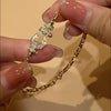 Wholesale Women's Light Luxury Zircon Horseshoe Buckle Copper And Plastic Chain Bracelet