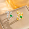 Wholesale Women's Light Luxury Zodiac Animal Snake Open Ring Gold Plated Copper Electroplated Jewelry