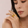 Wholesale Women's Light Style Geometric 316L Stainless Steel Pvd Plated Open Ring