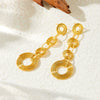 Wholesale Women's Long High End Stainless Steel Tassel Geometric Earrings With Electroplating