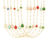 Wholesale Women's Long Necklace With Water Drop Triangle Shape Small Steel Beads And Czech Imported Glass Stainless Steel Double Layer Stacked Geometric Pattern Electroplated