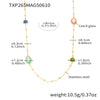 Wholesale Women's Long Necklace With Water Drop Triangle Shape Small Steel Beads And Czech Imported Glass Stainless Steel Double Layer Stacked Geometric Pattern Electroplated