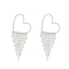 Wholesale Women's Long Tassel Earrings Copper With Diamond Butterfly And Heart Shape Design