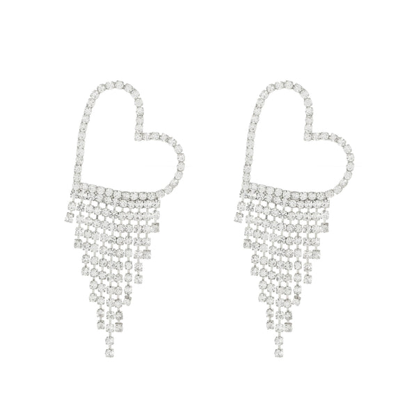 Wholesale Women's Long Tassel Earrings Copper With Diamond Butterfly And Heart Shape Design