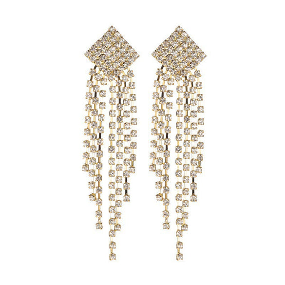 Wholesale Women's Long Tassel Earrings Copper With Diamond Butterfly And Heart Shape Design