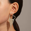 Wholesale Women's Long Tassel Earrings Copper With Diamond Butterfly And Heart Shape Design