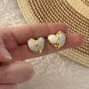 Wholesale Women's Love Earrings Stainless Steel Heart Shaped With Oil Dripping Treatment