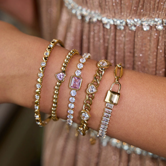 Wholesale Women's Love Geometric Stainless Steel Electroplated Bracelet Light Luxury High End Jewelry Without Fading